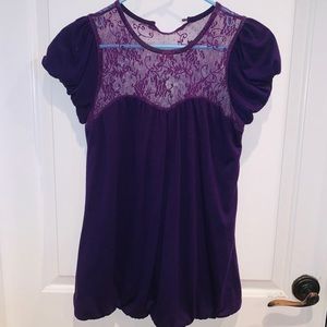 Purple blouse with lace details